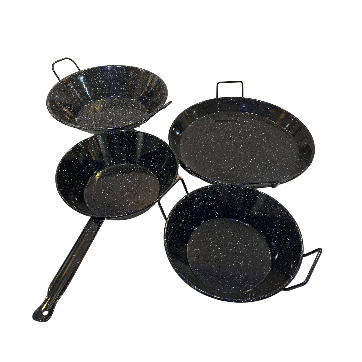 طقم لينزا الأسود المنقط إيناميل 4 قطع