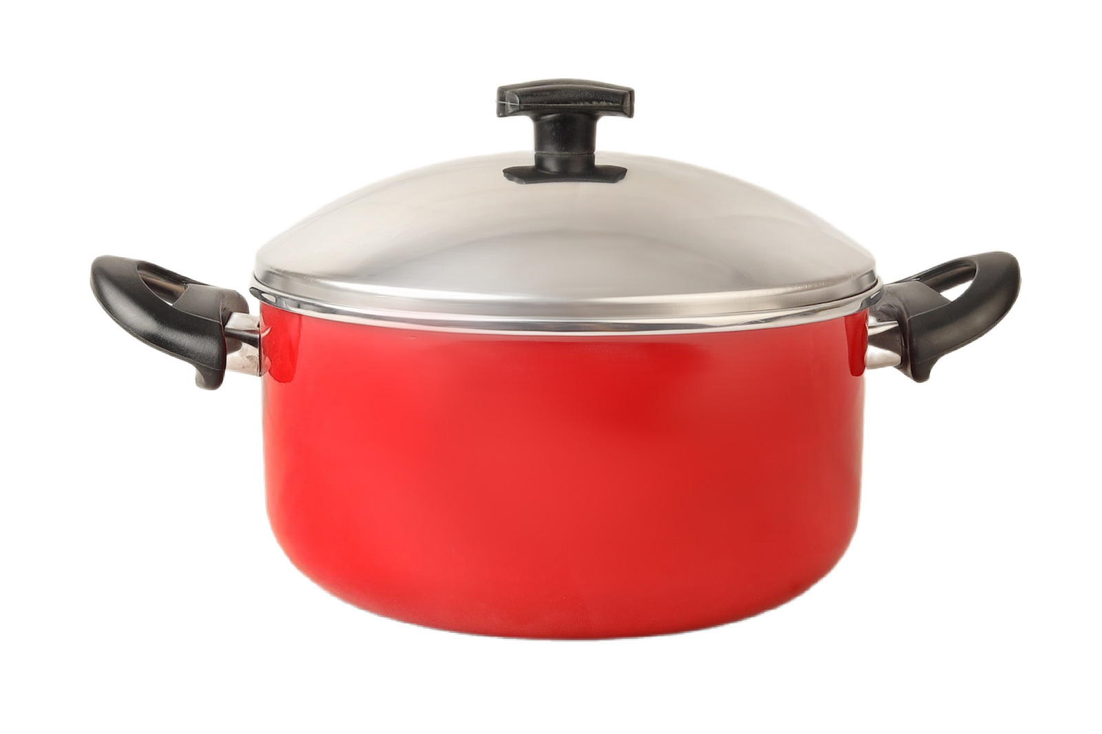 حلة مينوفا إيناميل أحمر (بغطاء ستانلس)